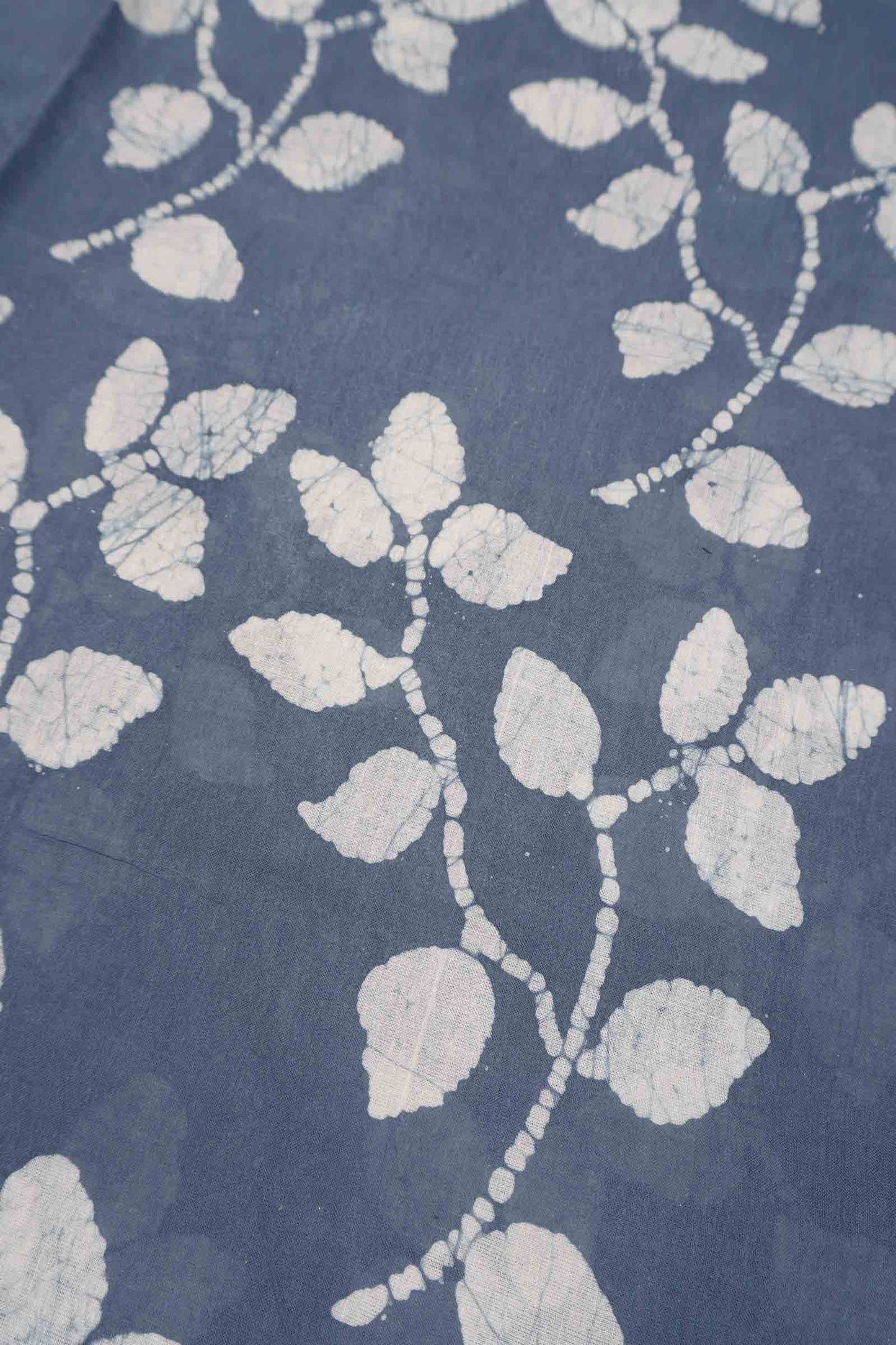 Denim Grey Pure Sungudi Cotton Summer Leaves Print Saree