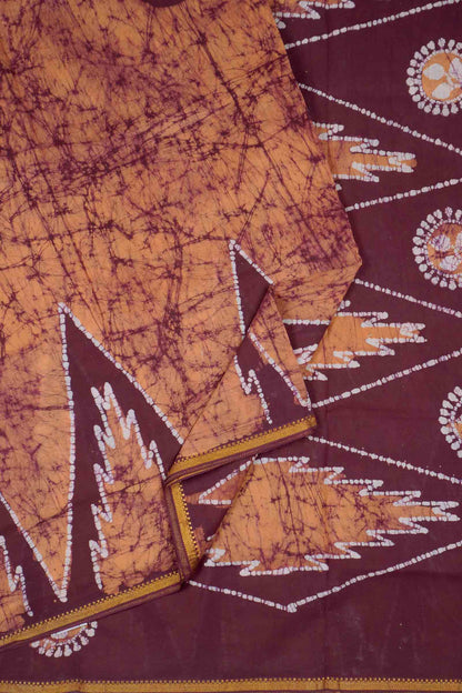 Light Peach Pure Sungudi Cotton Chakra Print Pallu Saree