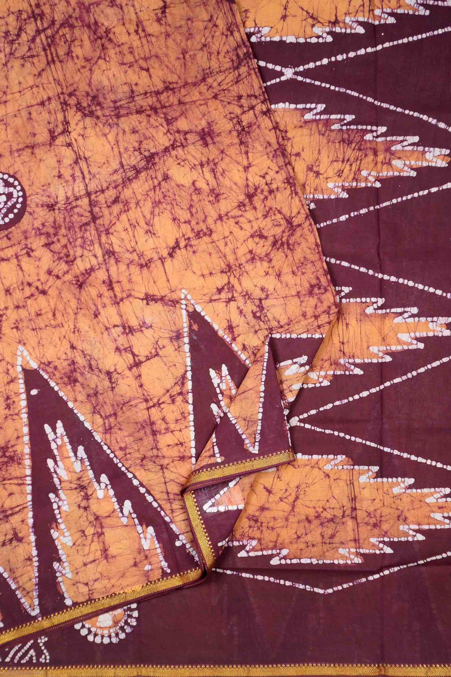 Light Peach  Pure Sungudi Cotton Traditional Eversest Print Saree