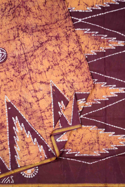 Light Peach  Pure Sungudi Cotton Traditional Eversest Print Saree