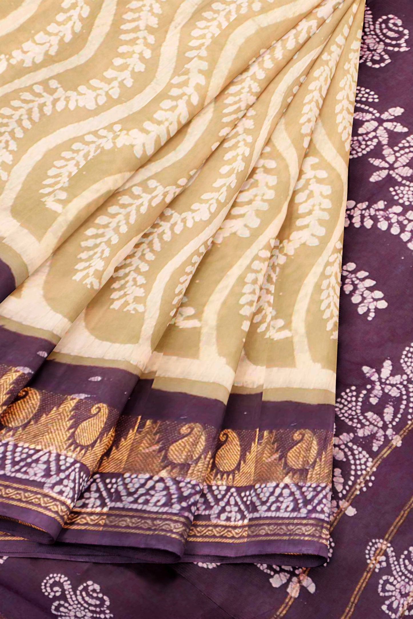 Sandal Pure Sungudi Cotton Contrast Border Saree