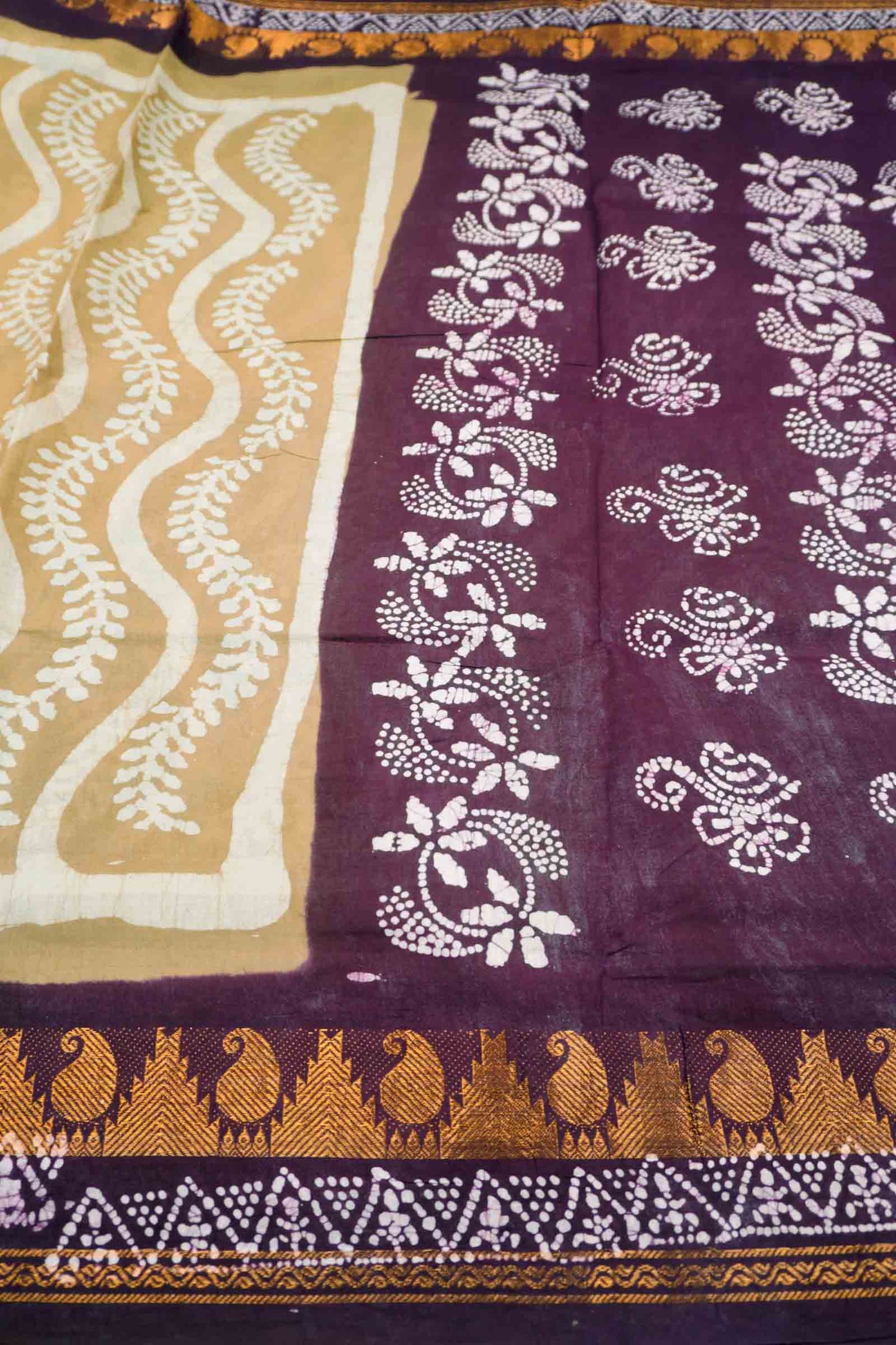 Sandal Pure Sungudi Cotton Contrast Border Saree