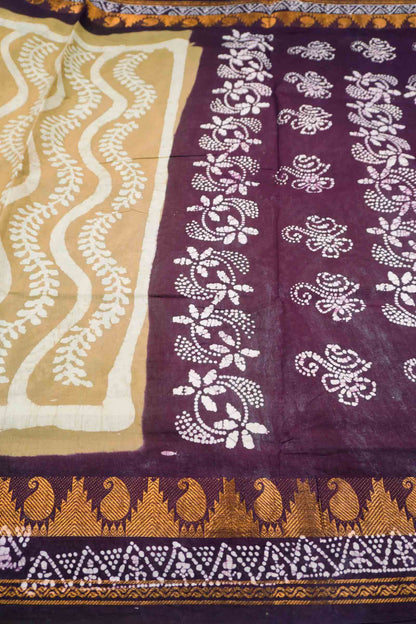 Sandal Pure Sungudi Cotton Contrast Border Saree