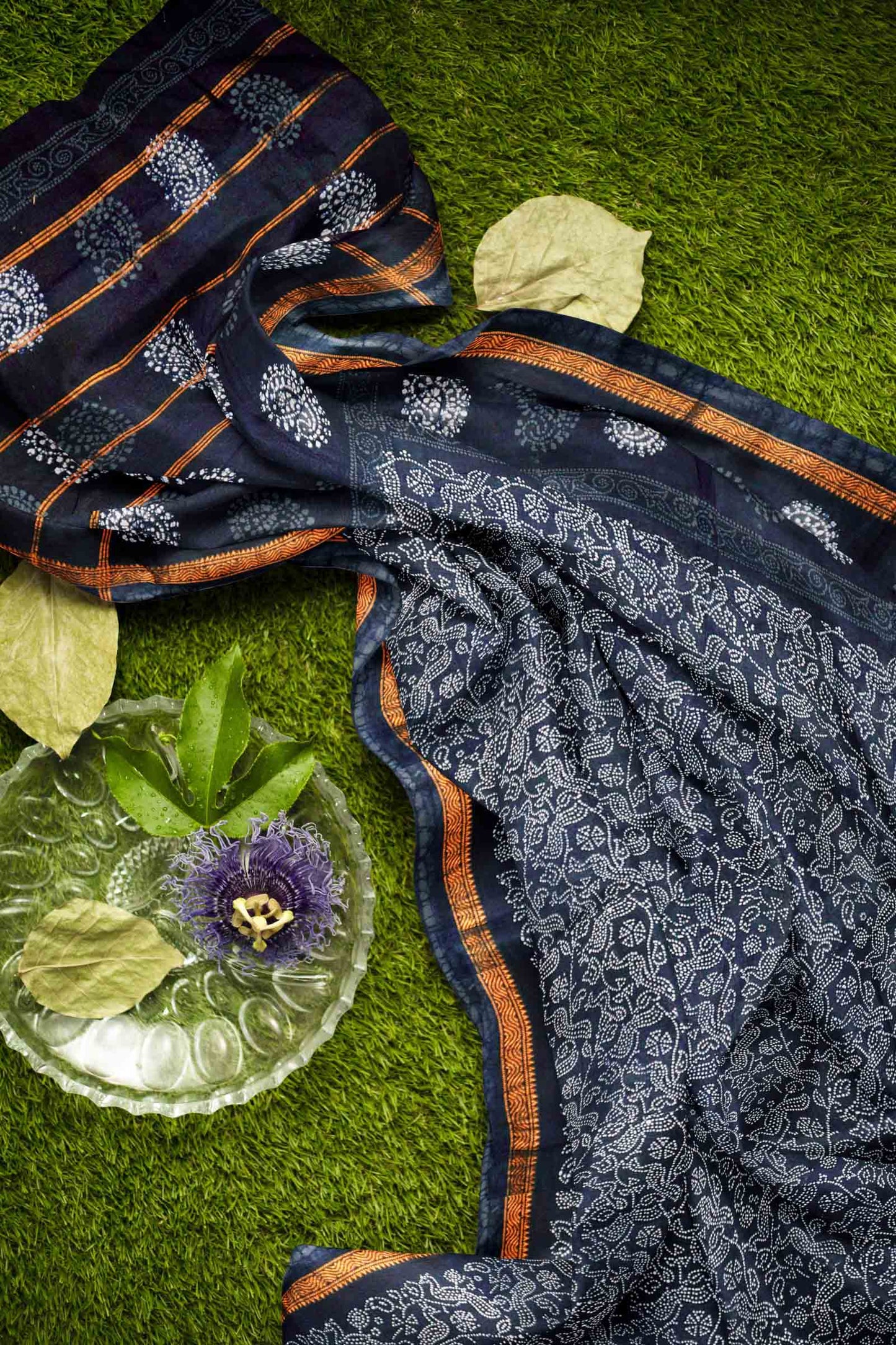 Black Pure Sungudi Cotton Peacock Print Saree