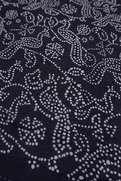 Black Pure Sungudi Cotton Peacock Print Saree