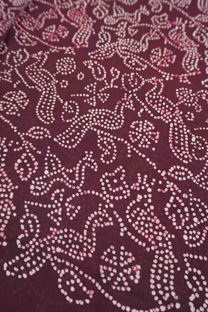 Dark Brown Pure Sungudi Cotton Paisely Border Saree
