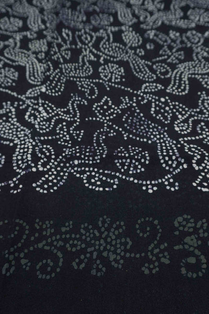 Black Pure Sungudi Cotton All Over Peacocks Saree