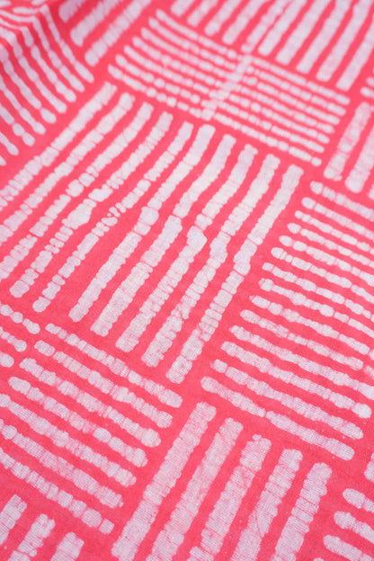 Pink Pure Sungudi Cotton Geo Prints Contrast Border Saree