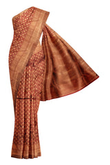 Maroon Kanchipuram Bridal Pure Silk Jimikki All Over Butta Body Self Pallu Saree