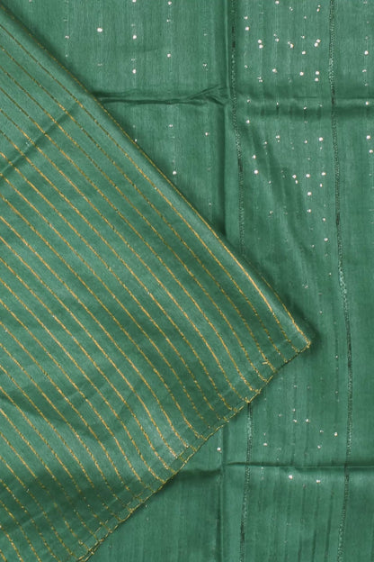 Green Cotton Silk Weaving Saree