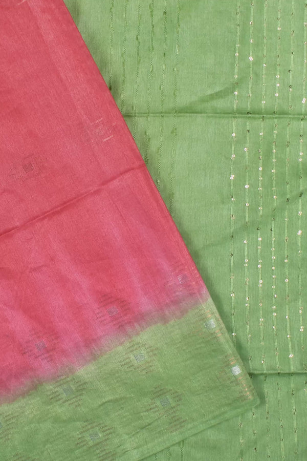 Pink Sequence Pallu Cotton Silk Dobby Saree