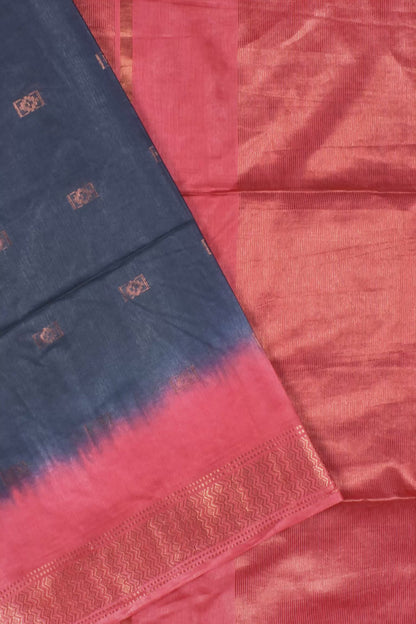 Dark Blue Cotton Silk Dobby Saree