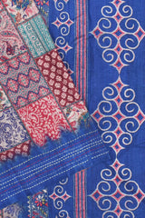 Multicolor Blue Manipuri Tussar Kantha Work Saree