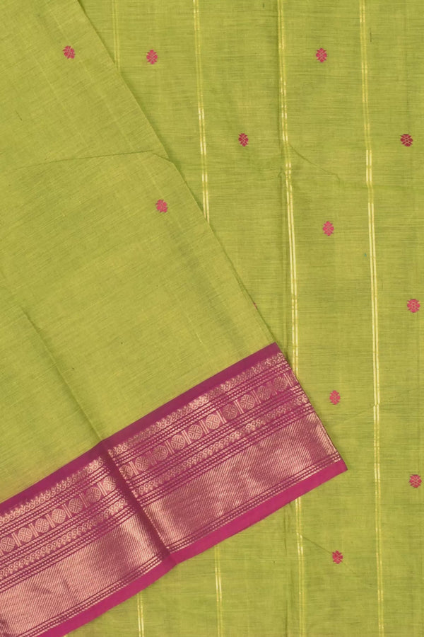 Green Chettinad Pure Cotton with Rudraksh Fancy Border Saree