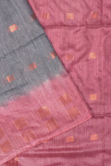 Grey Pink Banswara Dobby Saree