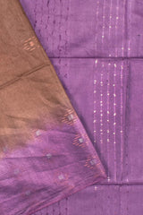 Brown Cotton Silk Dobby Saree