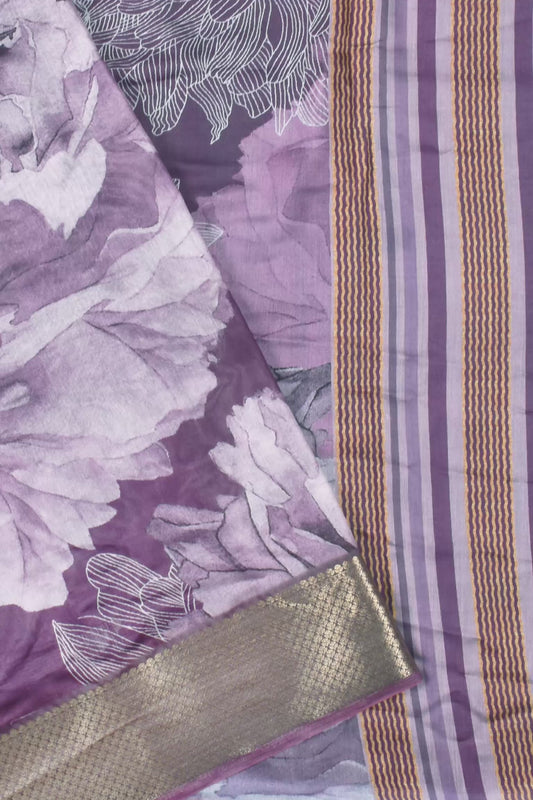 Violet Digital Chanderi Viscose Saree