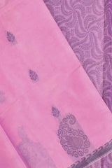 Pink Pure South Cotton Small Border Fancy Butta Saree