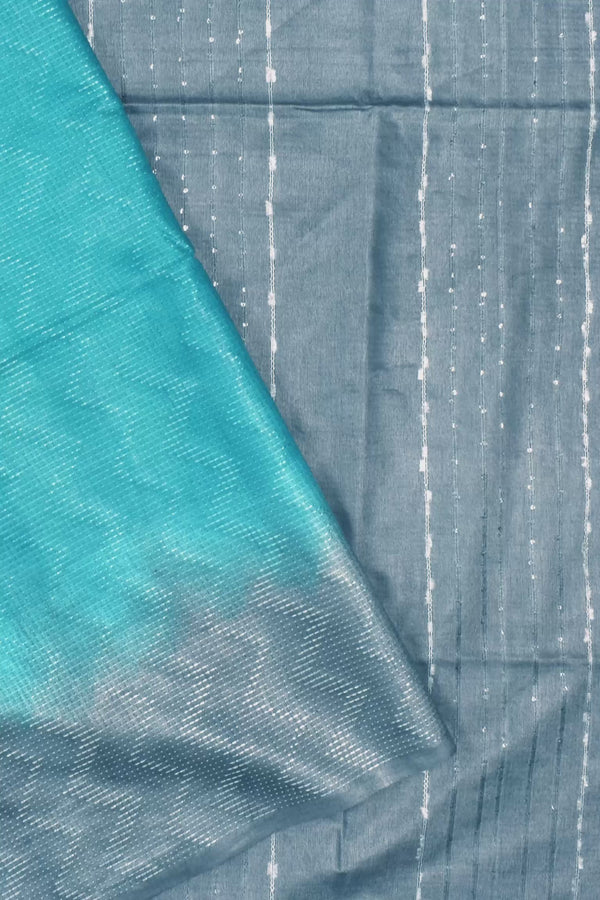 Blue Sequence Pallu Cotton Silk Jacquard Saree