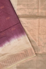 Meroon Cotton Silk Dobby Saree