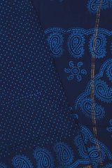 Dark Blue Pure Soft Cotton Mango Border Sungudi Print Saree