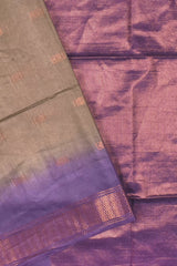 Light Brown Cotton Silk Dobby Saree