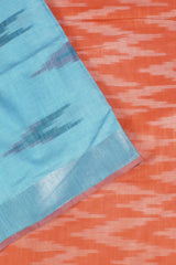 Blue Cotton Linen Pochampalli Saree