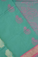Green Pure South Cotton Multi Butta Fancy Pallu Saree
