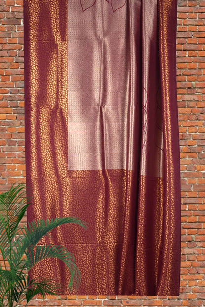 Brown Banaras Softy Saree